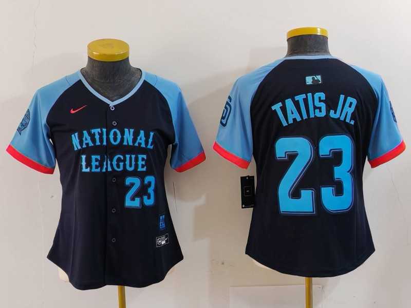 Womens San Diego Padres #23 Fernando Tatis Jr Number Navy 2024 All Star Limited Stitched Jersey